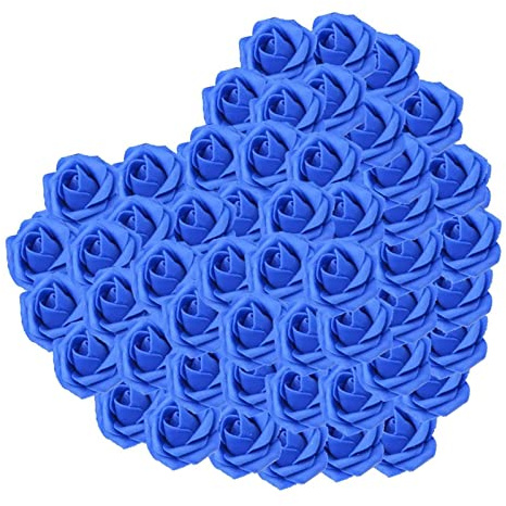 ＣＨＡＭＥＥＮ 50 Stück Künstliche Blumen Rosen Schaumrosen Kunstblumen Deko Blau Wiederverwendbar Leicht zu Reinigen