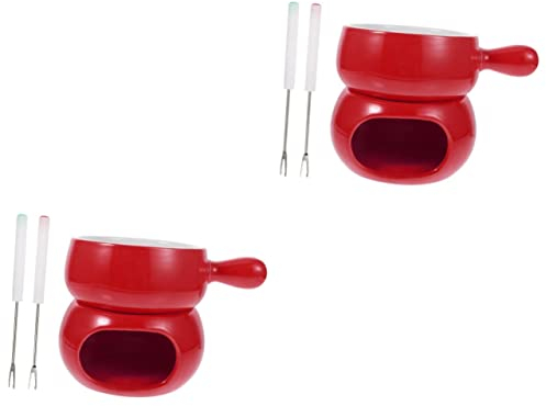 INNAL 2 Sets Cheese Hotkitchen sils Household Tools Caramel Chocolate Lip Gloss Kits Fondue Mug Melting Chocolate kitchen sils Cheese Melting kitchen sils Furnace Stove Home Hot kitchen