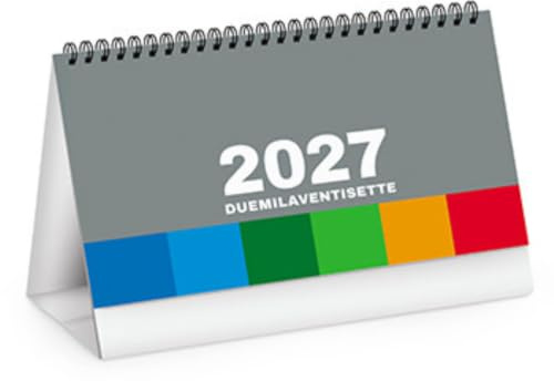 Hole Gadget | Calendari Personalizzati 2027 da Tavolo Classici Stock da 100 Pezzi Spiralati Illustrati per Gadget Pubblicitari di Fine Anno e come Omaggio per i Clienti o Regali Aziendali PA703