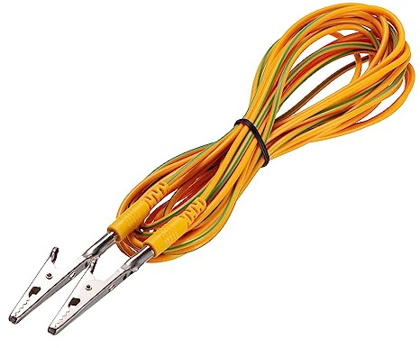 QUARKZMAN ESD Tierra Conexión Cable Cordón con Cocodrilo Clip 5m/197 Largo Amarillo Tierra Antiestático Alambre Cable Clip para Eliminar Conductor Electrostática