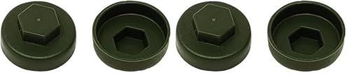 TechFast Roofing Screw Cover Caps | 19mm | Olive Green - Plastic | Box 100 (Pack of 2)