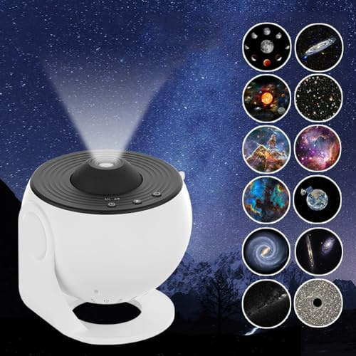 Planetarium Star Sky Projector,Galaxy Projector, Starry Sky Night Light with 12 Planet Movie Discs and Timer,Star Projector for Kids Adults Ceiling Bedroom Living Room, Party