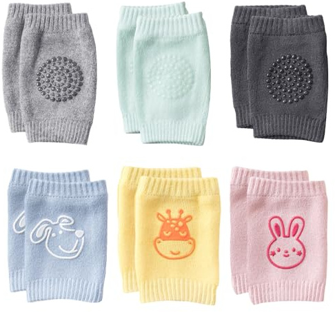 Lot de 6 paires de genouillères pour tout-petits, jambières pour protéger les genoux, genouillères élastiques réglables, chauffe-jambes antidérapants pour tout-petits, chauffe-jambes universels pour