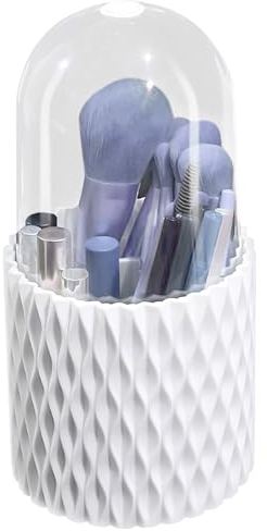 360° Pinselaufbewahrung mit Deckel, Kosmetik-Organizer, Pinselhalter, Kosmetikaufbewahrung für Make-up, Lippenstift, Make-up-Pinselhalter für Schminktisch