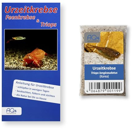 Triops longicaudatus Korea Zuchtansatz, ca. 100 Urzeitkrebs-Eier, Anleitung | Triops züchten, Urzeitkrebs-Eier in Sand, mit Anleitung, für Schlupf, Aufzucht und Beobachtung von Urzeitkrebsen, Nachfüllset