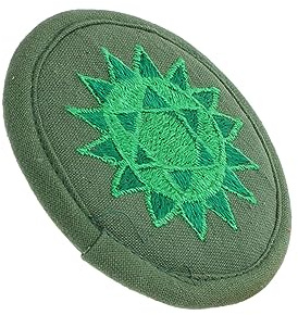 Besticktes Klangschalenkissen aus Baumwollstoff, Grün, Rund | Leicht und Kompakt, Einfach zu Verstauen und Tragen, Schlichtes Design