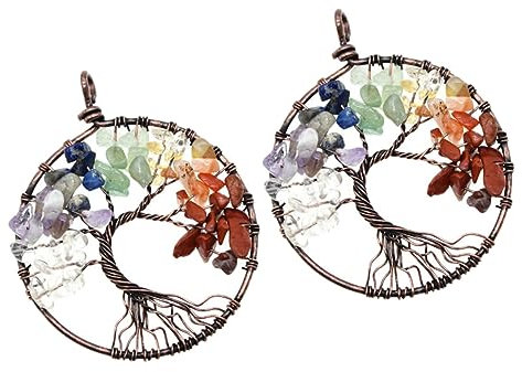 CORHAD 2stücke Kristall Baum Anhänger Schmuck Kristallschmuckanhänger Baumkettenanhänger Kristallkettenanhänger Für Schlüsselanhänger Diy Geschenkanhänger