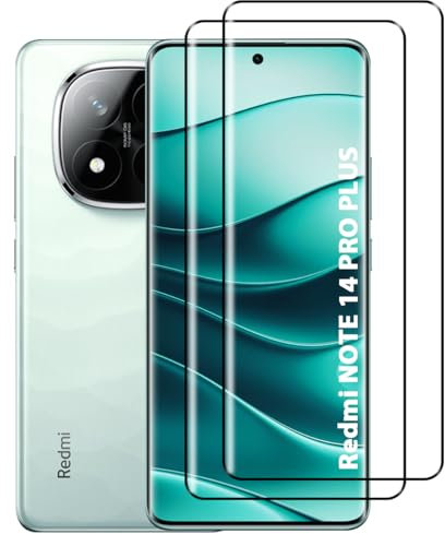 Lutree para Xiaomi Redmi Note 14 Pro 4G /Note 14 Pro 5G /Note 14 Pro Plus Cristal Templado, 2 Piezas 3D Protector de Pantalla, Sin Burbujas Vidrio Templado Película Protectora