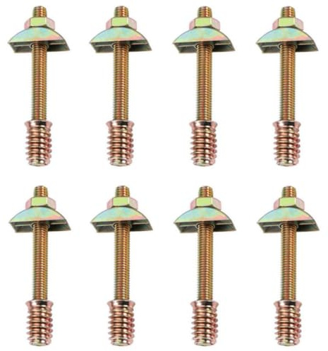 Pleenild 8Set 4 in 1 Furniture Connecting Fittings with Half Moon Connectors Half Moon Washer Bolts Table Bed Assembly Fasteners for Cabinets Bunk Beds Headboards（M8*80mm) (8)