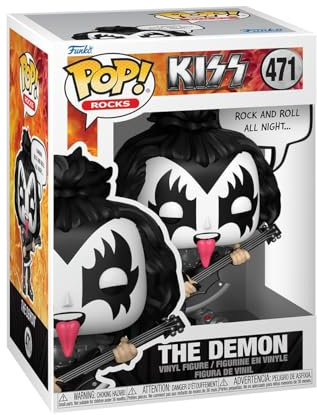 Funko POP! Sayings: KISS - The Demon (R&R All Night) | Offizielles Musik Merch - Vinyl Sammelfigur als Regal Deko - Geschenkidee zum Geburtstag für Fans und Sammler