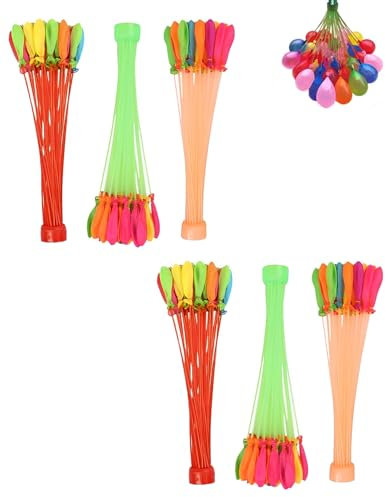 TPZORJX 222 Stück Bunte Selbstschließend Wasserbomben,Wasserballons Set,Schnell Befüllbarer Wasserbombens mit 2 Wasser Einspritzdüse für Jungen Mädchen Wasserspiele Sommer Pool Party Strände
