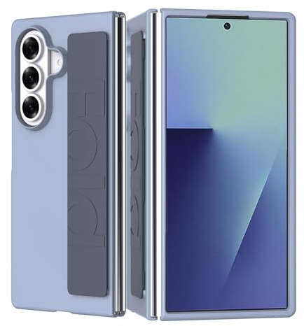 WFTE for Samsung Galaxy Z Fold 7/Z Fold7 Case with Wrist Strap, Ultra Slim Thin Fit Lightweight PC Hard Cover | Anti-Slip Shockproof Protective Case for Samsung Fold 7,Blue(2025)