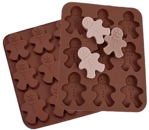 Ultradünne Lebkuchenmann-Schokoladenform, Weihnachts-Silikonform zum Backen