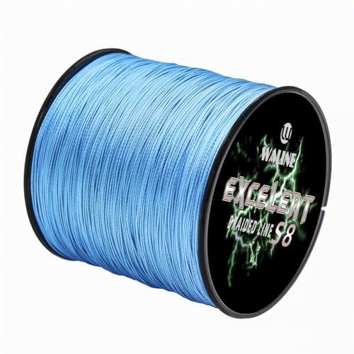 Waline Fil de pêche tressé super résistant à 8 brins en polyéthylène 9,1 à 45,4 kg 300 m 500 m (bleu, 13,1 kg/0,23 mm/500 m)