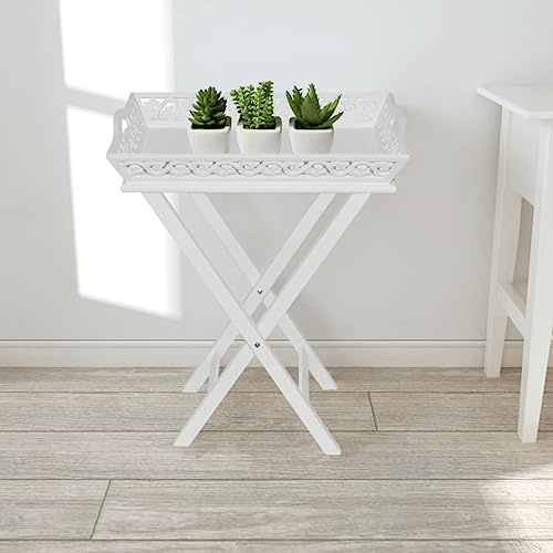 JHQHSM Tavolino da servizio/tavolino con vassoio, consolle, tavolino da caffè, tavolino da salotto, tavolo da tè, adatto per soggiorno, camera da letto, ufficio, corridoio, bianco