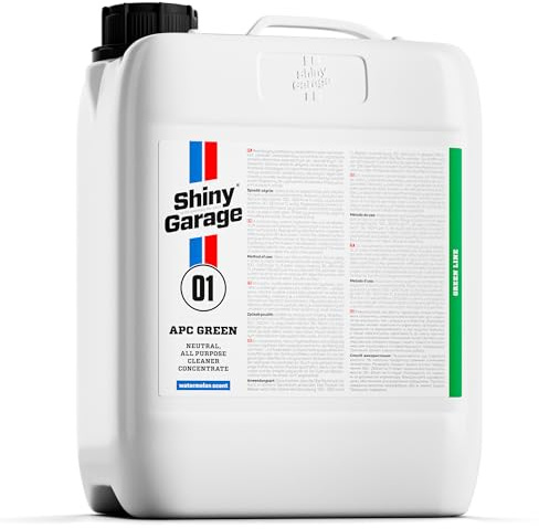 SHINY GARAGE APC Green 5 L | Allzweckreiniger für Außenflächen und Innenraum Sicher Effektiv pH 8 Angenehmer Wassermelonen Duft