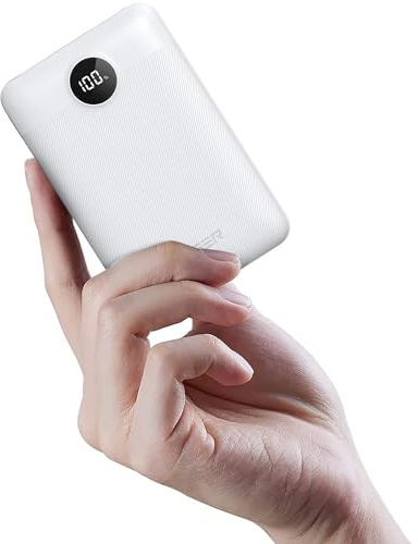 VEGER 20000mAh Batería Externa Power Bank - Batería Portátil con Carga Rápida 22.5W QC3.0, USB-C Entrada y Salida para iPhone, Android, Tablets y Más (Blanco)
