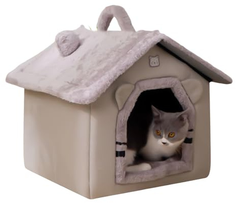 Generico per Tenda per Gatti - Caldo materassino in Peluche, Tessuto Morbido e Resistente, Design Confortevole e Chiuso con Base Inferiore Antiscivolo | per Cani di Piccola Taglia, Gattini, cucc