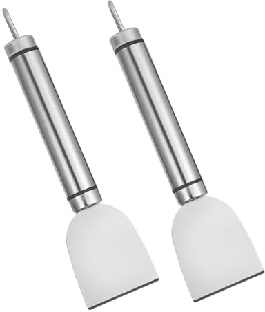 Sosoport Lot de 2 Grattoirs en Acier Inoxydable 304 Multifonctions Outils de Nettoyage Ménager pour Four Réfrigérateur et Plaques à Induction Compact et Ergonomique