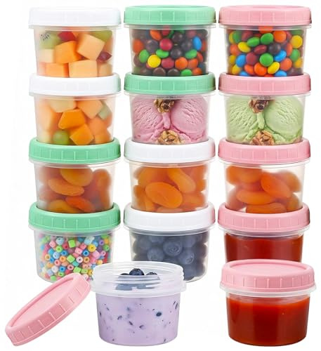 GmwyCzV 12 Pezzi Contenitori Ermetici Per Alimenti Piccoli, 120ML Riutilizzabili Contenitori Per Freezer, Mini Contenitori Per Alimenti Senza BPA Con Coperchio, Adatto Al Forno A Microonde E Al Frigo