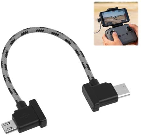 CAIHINIER Cable de mando a distancia Micro USB a USB C de 15 cm para Mavic Mini/Mini SE/Air/Pro, Micro USB a USB C, nailon trenzado, OTG Cable de datos RC Accesorios para drones