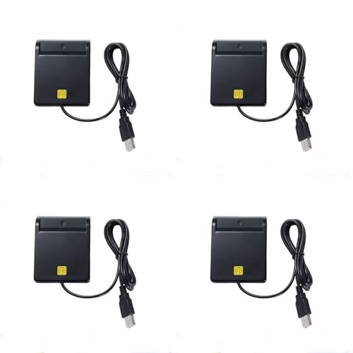 Tacdas 4X Lector de Tarjetas Inteligentes USB para Tarjetas Bancarias IC/ID Lector de Tarjetas EMV 7 8 10 para Linux OS USB- ISO 7816