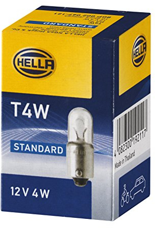 HELLA 8GP 002 067-121 Ampoule - T4W - Standard - 12V - 4W - Type de culot: BA9s - Boîte - Quantité: 10