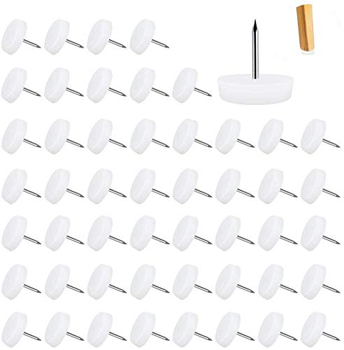 BUZIFU Tacos Patas Sillas 50 Unidades Tacos Deslizantes con Clavo para Madera Protectores de Suelo para Muebles Almohadilla de Mueble 20mm Tacos de Plastico para Elevar o Mover Las Sillas del Comedor