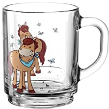 montana Tasse :kids, 250 ml, Pferd, Kindertasse mit Tier-Motiv, Stapelbare Glas-Tasse, 050620
