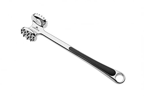 Gerlach Solid Fleischklopfer Edelstahl Schnitzelklopfer Fleischhammer