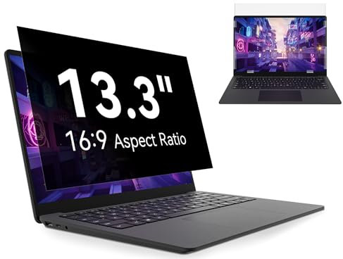 13.3 Pouces Filtre de Confidentialité pour écran Ordinateur Portable, Compatible avec HP/Dell/Acer/Lenovo/Thinkpad/Samsung/ASUS/Sony, Aspect 16:9 Amovible Anti-Espion,Lumière Bleu Premium Filtre Ecran