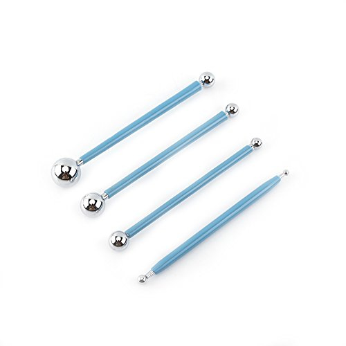 Edelstahl Doppelseitige Metallkugel Werkzeuge Ball Stylus Fondant Modellierwerkzeug Kuchen DIY Dekorationszubehör
