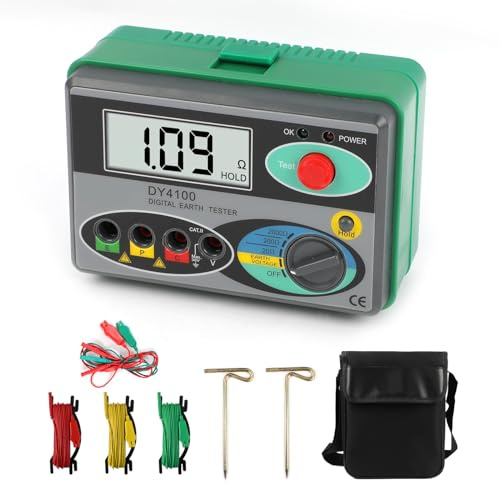 DY4100 Misuratore di Resistenza di Terra 0~2000 Ω Tester Digitale di Resistenza di Messa a Terra