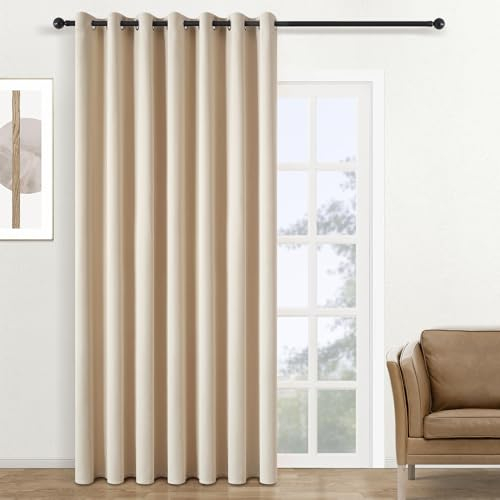Topfinel Cortinas Salon Modernas Termicas Aislantes Opacas con Ojales para Cocina Habitacion Infantil Dormitorio 1 Piezas 300x260cm Beige