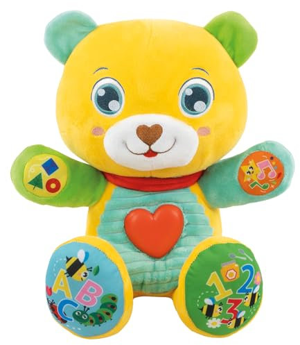 Clementoni Baby Lele Coccole e Parole, Peluche Interattivo Parlante per Bambini di 6+ Mesi, Centro attività Che Stimola Lo Sviluppo Sensoriale e Cognitivo, Lingua Italiana, 17965