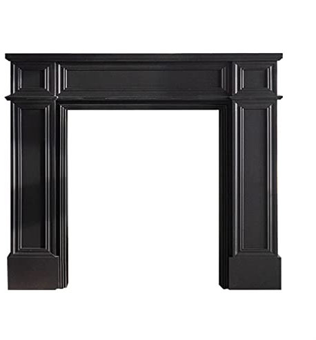 Marco de repisa de chimenea Chimenea envolvente, moderna chimenea eléctrica, repisa envolvente de madera, gabinete decorativo for el hogar, repisa envolvente, negro Decoración de repisa de chimenea(Gr