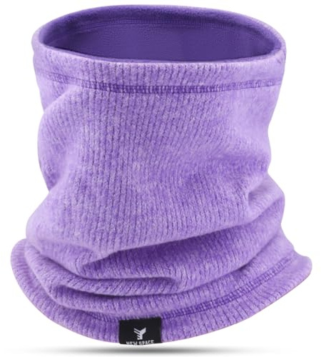 GOUNNU Bufanda Tubular Mujerpara Hombre de Invierno Calentador de Cuello Engrosado Doble Capa Punto Bufanda Térmica Windstopper para deportes al aire libre, ciclismo, esquí,Running (Morado)