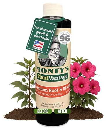 PlantVantage Root & Bloom Liquid Fertilizer - Concentrated Liquid Plant Fertilizer for Strong Roots & Bigger Blooms, Plant Food for Trees, Flowers & Vegetables, Soil or Foliar Application, 8 oz