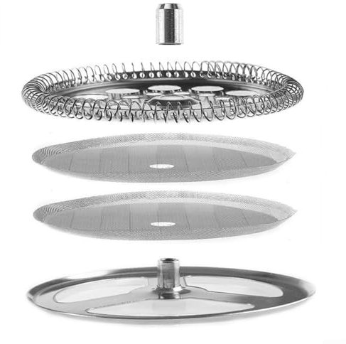 Lot de 4 filtres pour cafetière à piston en acier inoxydable - Plaque en spirale - Filtre de rechange pour café (350 ml, 600 ml, 1000 ml) (600 ml)