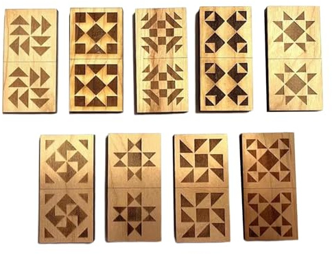 Genérico Juego de Dominó para Adultos | Juguete Educativo Madera Patrón Acolchado,Juego de Noche Familiar - para Niños y Niñas Aula Escuela Educación en Casa Campamento de Verano Viaje Actividad