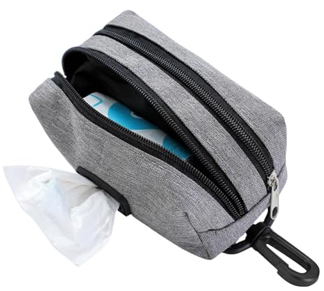 Porta bolsas higiénicas para perros | portátil dividida 2 en 1 | para bolsas higiénicas y aperitivos, para cachorros y gatos, tamaños variados para jardín, casa o paseo