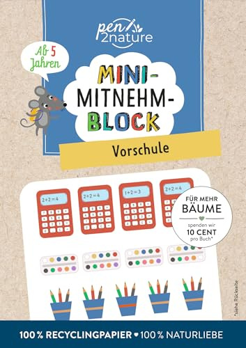 Mini-Mitnehm-Block Vorschule: Handlicher Block mit Vorschulübungen ab 5 Jahren – Erste Buchstaben, Zahlen und Rätsel – ideal zum Mitnehmen. Perfekte Vorbereitung a