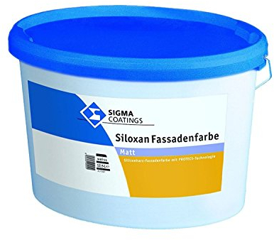 SIGMA Siloxan Fassadenfarbe Weiß matt 12,5 Liter mit Protecstechnologie