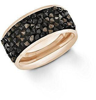 s.Oliver Damen-Ring Swarovksi Elements IP Rose Edelstahl Kristall braun Gr. 56 (17.8)-2012581