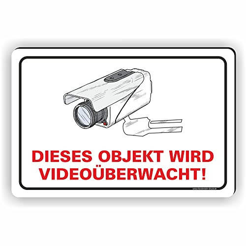 OBJEKT WIRD VIDEOÜBERWACHT - Videoüberwachung Schild/VÜ-003 - (15x10cm SCHILD)