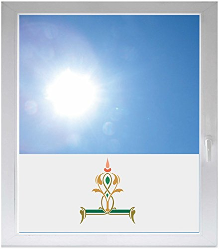INDIGOS UG - Fensterfolie Blickdicht Ornament tribal - 800x500 mm - Sonnenschutzfolie Fenster - Sichtschutzfolie Fenster Bad, Küche, Fenster, Milchglasfolie