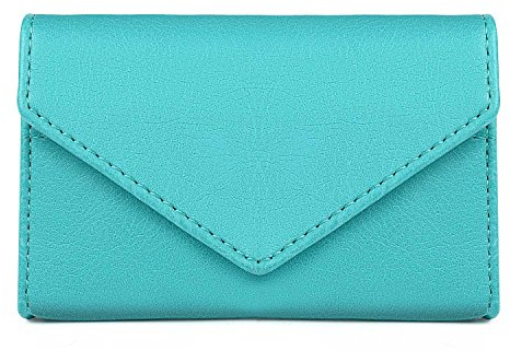 XEYOU Damen Kartenetui Brieftasche Kreditkartenetui Namenskartenetui Fronttasche Brieftasche für Damen, Umschlagstil, Grün, Small, Minimalistisch
