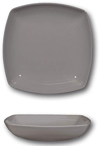 Assiettes creuses porcelaine italienne Gris x 6- L 21 cm - Tokio