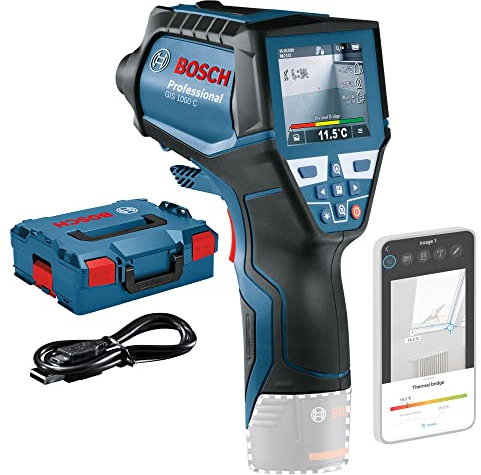 Bosch Professional Infrarot-Thermometer GIS 1000 C (Ohne Akku und Ladegerät, mit App-Funktion, Temperaturbereich: –40 °C bis 1000 °C, L-BOXX)