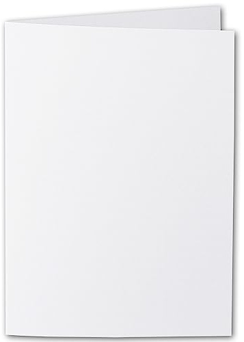 ARTOZ 15x DIN A5 Faltkarten - Blütenweiß (Weiß) gerippt 148 x 210 mm Klappkarten hochdoppelt - Blanko Doppelkarte mit 220 g/m² edle Egoutteur-Rippung